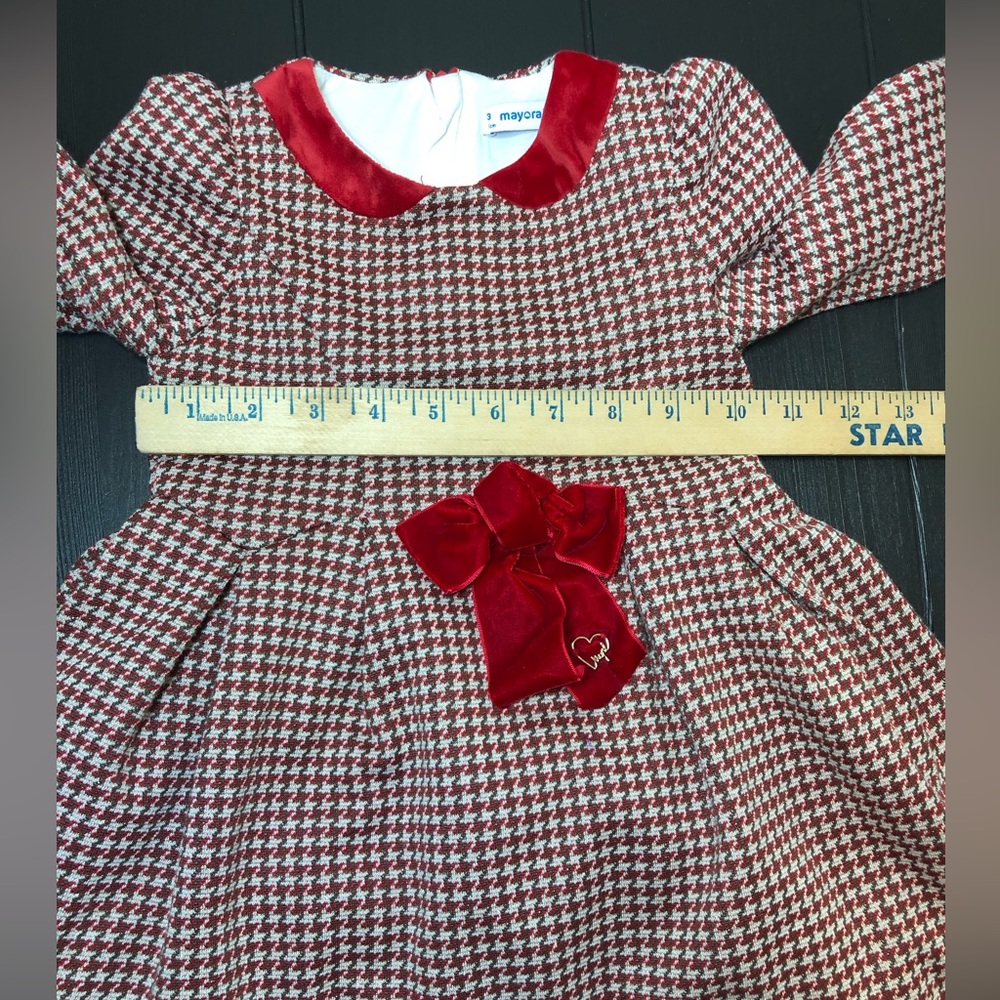 Mayoral Red and Brown Houndstooth Dress - Picture 8 of 8